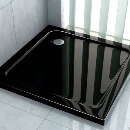 Cadita dus EGO-Aris ,acril sanitar, forma patrata, 90x90x5 cm, negru lucios