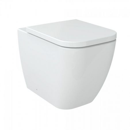 Vas wc EGO-Holly, montaj pe podea, ceramica sanitara, capac din duroplast cu Soft-close inclus, 52x34 cm