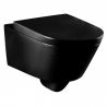 Vas wc EGO-Aristide, montaj suspendat, ceramica sanitara, capac din duroplast cu Soft-close inclus, Negru Lucios, 56x36 cm
