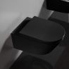 Vas wc EGO-Aristide, montaj suspendat, ceramica sanitara, capac din duroplast cu Soft-close inclus, Negru Lucios, 56x36 cm