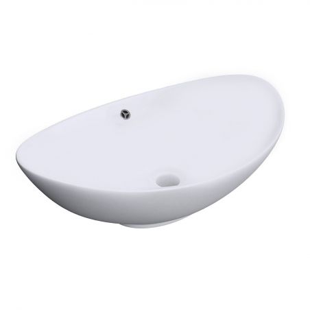 Lavoar EGO 818, Alb, mat, 59x38.3 cm, montaj pe blat, ceramica sanitara, cu preaplin