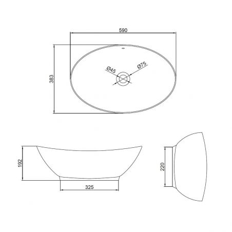 Lavoar EGO 818, Alb, mat, 59x38.3 cm, montaj pe blat, ceramica sanitara, cu preaplin