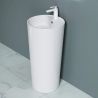 Lavoar stativ EGO 35, Alb, lucios, 44.5x44.5x90 cm, montaj podea, compozit marmura, cu gaura de baterie si preaplin