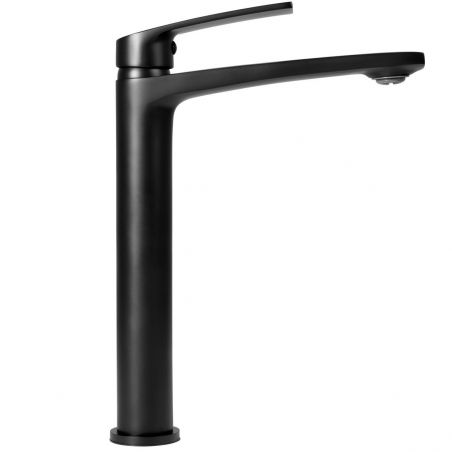 Baterie lavoar REA-Luppo Black High, montaj pe blat, finisaj negru mat, perlator aer, design deosebit