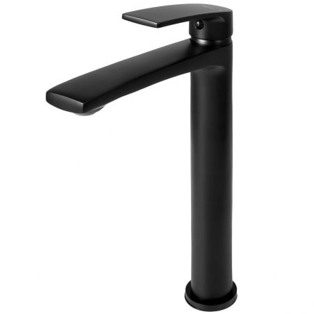 Baterie lavoar REA-Luppo Black High, montaj pe blat, finisaj negru mat, perlator aer, design deosebit