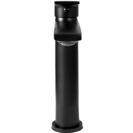 Baterie lavoar REA-Luppo Black Low, montaj pe lavoar, finisaj negru mat, perlator aer, design deosebit