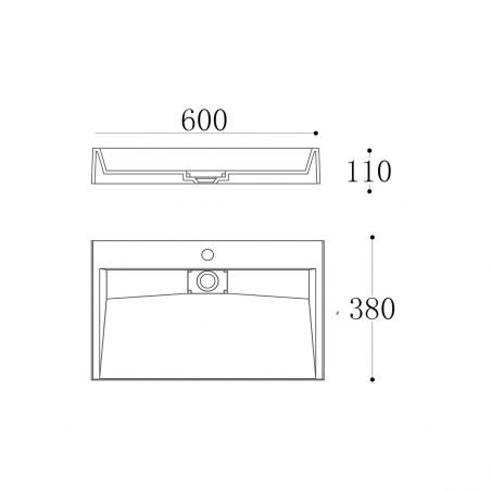 Lavoar EGO 19, Antracit mat, dimensiuni intre 50-100 cm, compozit marmura, montaj suspendat sau pe blat, cu o gaura de baterie