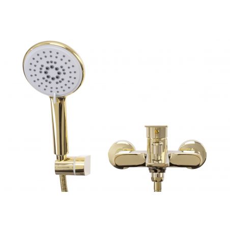 Baterie cada REA-Mayson Gold, montaj pe perete, finisaj auriu, Dus de mana inclus