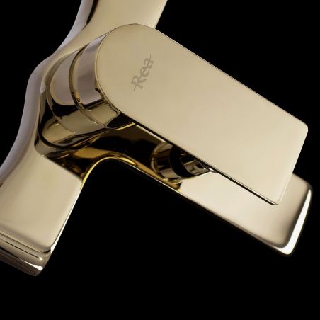Baterie cada REA-Mayson Gold, montaj pe perete, finisaj auriu, Dus de mana inclus