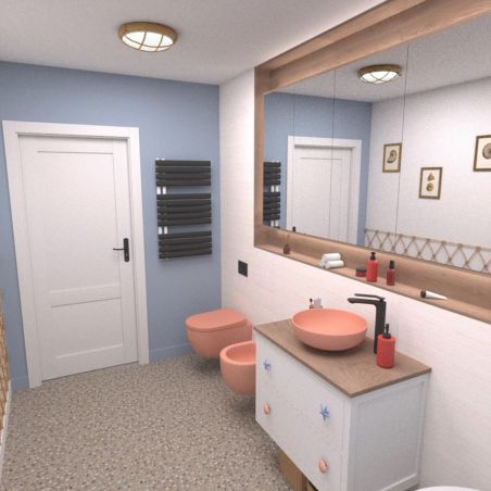 Vas WC EGO Michael Rimless, 49x36 cm, Roz Somon, Power Colour, semi-mat, montaj suspendat, capac duroplast soft-close easy off