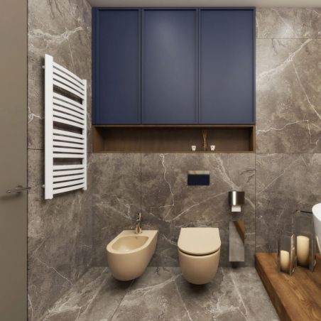 Vas bideu EGO Michael, 49x36 cm, Jasmine semi-mat, Power Colour, montaj suspendat, cu preaplin