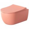 Vas WC EGO Michael Rimless, 49x36 cm, Roz Somon, Power Colour, semi-mat, montaj suspendat, capac duroplast soft-close easy off