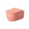 Vas WC EGO Michael Rimless, 49x36 cm, Roz Somon, Power Colour, semi-mat, montaj suspendat, capac duroplast soft-close easy off