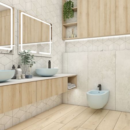 Lavoar EGO Michael, 38x13.6 cm, Albastru, Power Colour, semi-mat, montaj pe blat, ceramica sanitara de inalta calitate