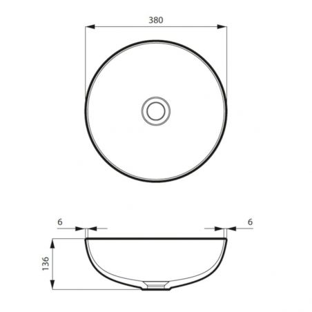 Lavoar EGO Michael, 38x13.6 cm, Albastru, Power Colour, semi-mat, montaj pe blat, ceramica sanitara de inalta calitate