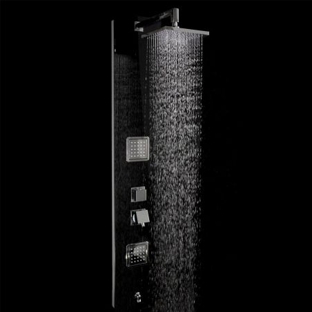 Panel premium din sticla neagra securizata, Termostat la alegere, Hidromasaj, design deosebit , Ego-812