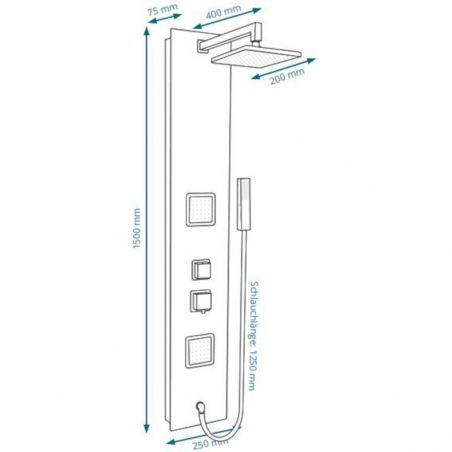 Panel premium din sticla neagra securizata, Termostat la alegere, Hidromasaj, design deosebit , Ego-812