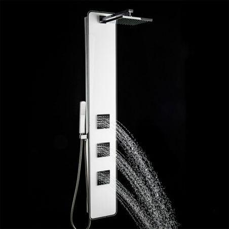 Panel premium din sticla securizata, design deosebit cu baterie laterala, Termostat, Hidromasaj, Ego-427