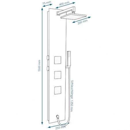 Panel premium din sticla securizata, design deosebit cu baterie laterala, Termostat, Hidromasaj, Ego-427