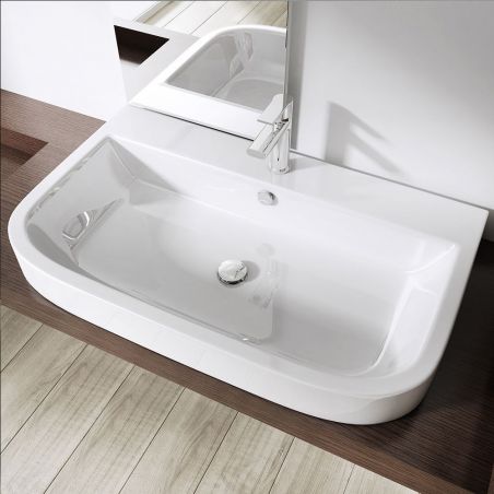 Lavoar EGO-5021, ceramica sanitara, montaj pe blat sau suspendat, 80x48 cm