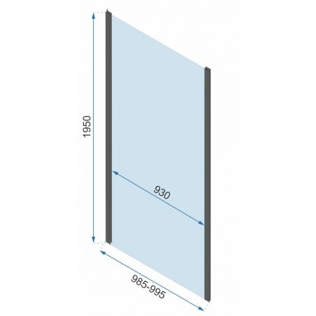 Cabina dus REA-Slide Black, perete fix si usa Glisanta, sticla securizata 6 mm, 100 x 150 x 195 cm, Easy Clean