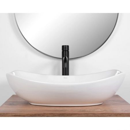 Lavoar REA Tango, Alb, lucios, 56.5x40.5 cm, montaj pe blat, ceramica sanitara