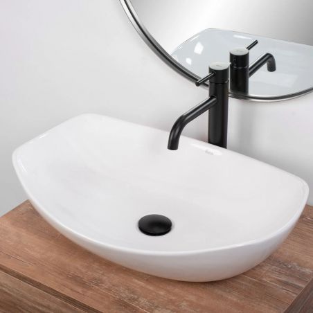 Lavoar REA Tango, Alb, lucios, 56.5x40.5 cm, montaj pe blat, ceramica sanitara