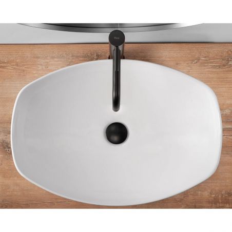 Lavoar REA Tango, Alb, lucios, 56.5x40.5 cm, montaj pe blat, ceramica sanitara