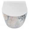 Vas Wc REA-Carlo Slim Granit Shiny Rimless, finisaj granit, Capac Duroplast, ceramica sanitara, montaj suspendat, 49x37 cm