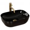 Lavoar REA Belinda, Negru, lucios, 46,5x33 cm, montaj pe blat, ceramica sanitara