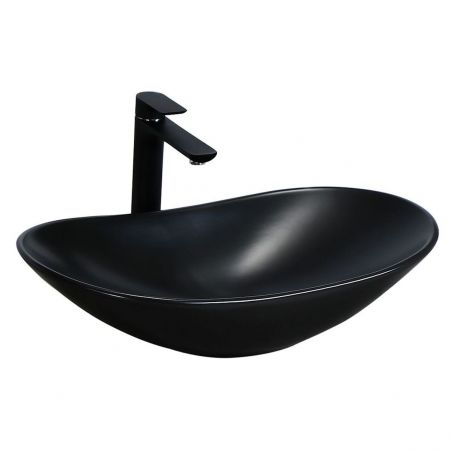 Lavoar EGO Royal, Negru, mat, 60.5x36 cm, montaj pe blat, ceramica sanitara