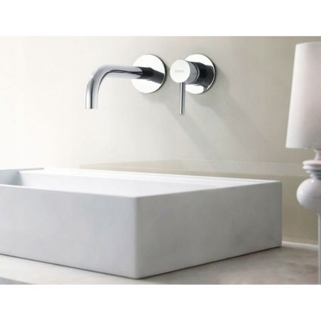 Baterie lavoar REA-Lun, montaj incastrat in perete, finisaj cromat, design minimalist