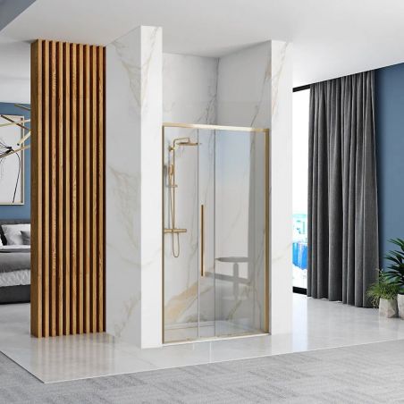 Usa de dus, REA-SOL Gold, 120 cm, Glisanta, Sticla securizata transparenta 6mm