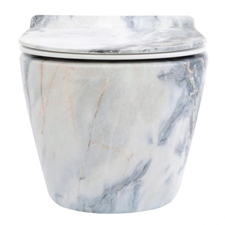 Vas Wc EGO Carlo Slim Rimless Granit Matt, finisaj granit, 49x37 cm, Capac Duroplast, montaj suspendat, ceramica sanitara