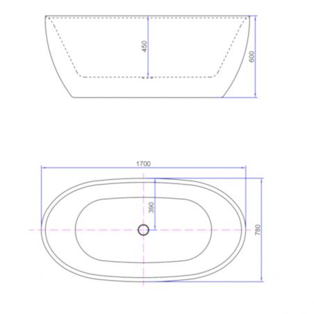 Cada Freestanding EGO Haiti, 170x78 cm, acril sanitar, alb lucios, design Minimalist