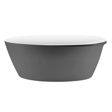 Cada de baie EGO Bali, freestanding, 170x78 cm, gri semi-mat exterior si alb mat interior