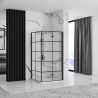 Cabina dus REA-Molier Black, perete fix si usa pliabila, sticla securizata 6 mm, 80-90 x 90 x190 cm, Easy Clean Cabina dus REA-Molier Black, perete fix si usa pliabila, sticla securizata 6 mm, 80-90 x 90 x190 cm, Easy Clean