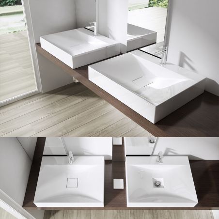 Lavoar EGO-810, compozit marmura, montaj pe blat sau suspendat, 60,80 sau 100 x 48 cm