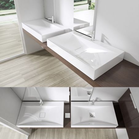Lavoar EGO-810, compozit marmura, montaj pe blat sau suspendat, 60,80 sau 100 x 48 cm