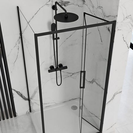 Inspect Mainstream Tame Cabina dus Ego-Rapid Fold Black, 80-100 x 80-100 x 195 cm, sticla securizata 6mm, perete fix, usa pliabila, Easy Clean Inspect Mainstream Tame Cabina dus Ego-Rapid Fold Black, 80-100 x 80-100 x 195 cm, sticla securizata 6mm, perete fix, usa pliabila, Easy Clean