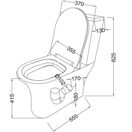 Vas wc EGO-304T, Alb, montaj pe podea, capac Silent Close, ceramica sanitara, 65x39 cm