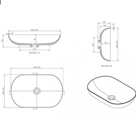 Mobilier de baie EGO-BELLA din compozit mineral cu unul sau doua lavoare, MDF, 120-180 x 55 cm, Alb Mat, Push to open