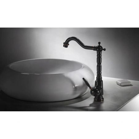 Baterie lavoar REA Bona OLD BLACK, montaj pe  blat, finisaj Negru Mat