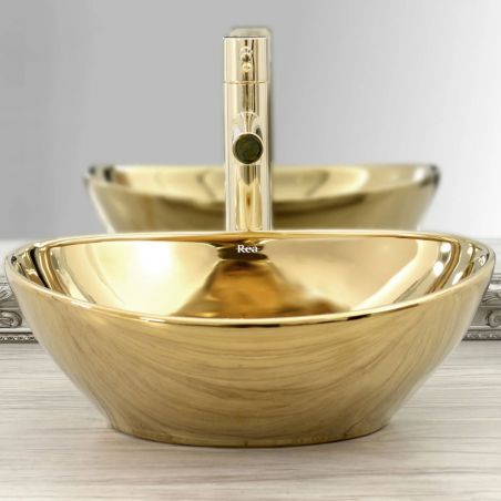 Baterie REA-TESS Gold, montaj pe blat, design deosebit, Perlator