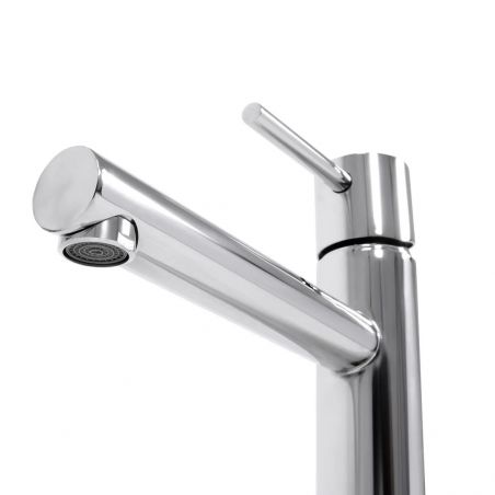 Baterie lavoar Tess, montaj pe blat, pipa de 17 cm inalta, perlator, finisaj crom