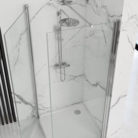 Cabina Maxim, usa Batanta si un perete fix, 80x80 sau 90x90 cm, sticla 6 mm