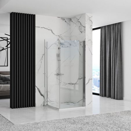 Cabina Maxim, usa Batanta si un perete fix, 80x80 sau 90x90 cm, sticla 6 mm