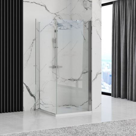 Cabina Maxim, usa Batanta si un perete fix, 80x80 sau 90x90 cm, sticla 6 mm