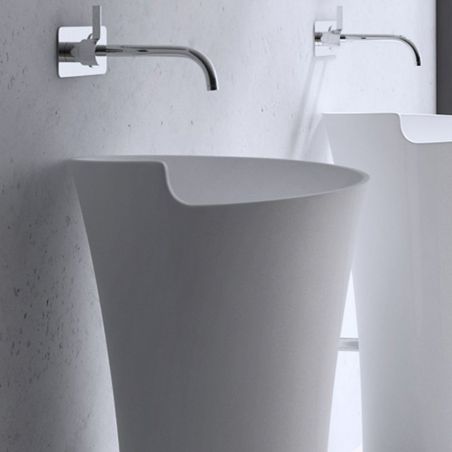 Lavoar stativ EGO 30, Alb, lucios, 53x53x88 cm, montaj podea, compozit marmura