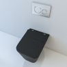 Vas WC EGO Alfonso Rimless, Negru mat, Power Colour, montaj suspendat, capac duroplast slim soft-close inclus